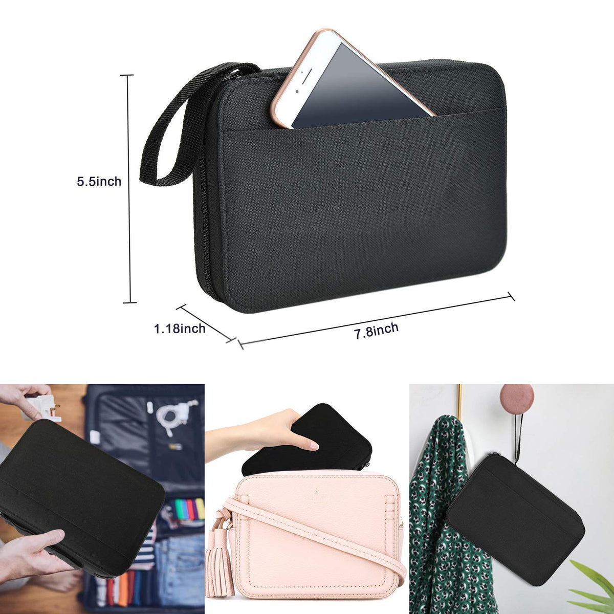 Marcoon Sewing KIT, DIY Sewing Supplies with Sewing Accessories, Portable Mini Sewing Kit for Beginner, Traveller and Emergency Clothing Fixes, with Premium Black Carrying Case (B)