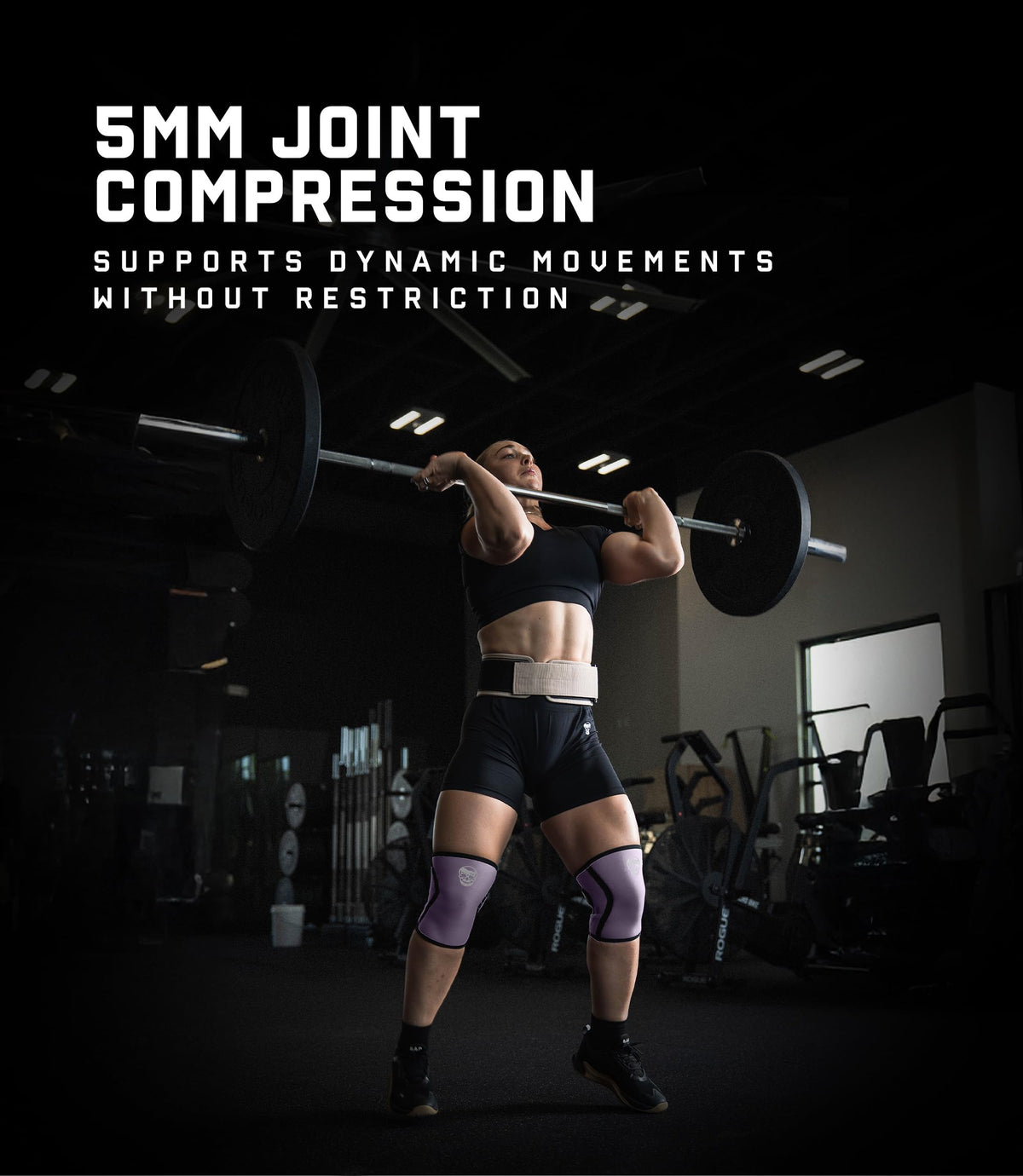 Gymreapers 5MM Knee Sleeves for Weightlifting, Squats, Powerlifting, and Functional Training – Compression Knee Support for Men & Women – Joint Protection & Recovery – Pair (Lilac, Medium)