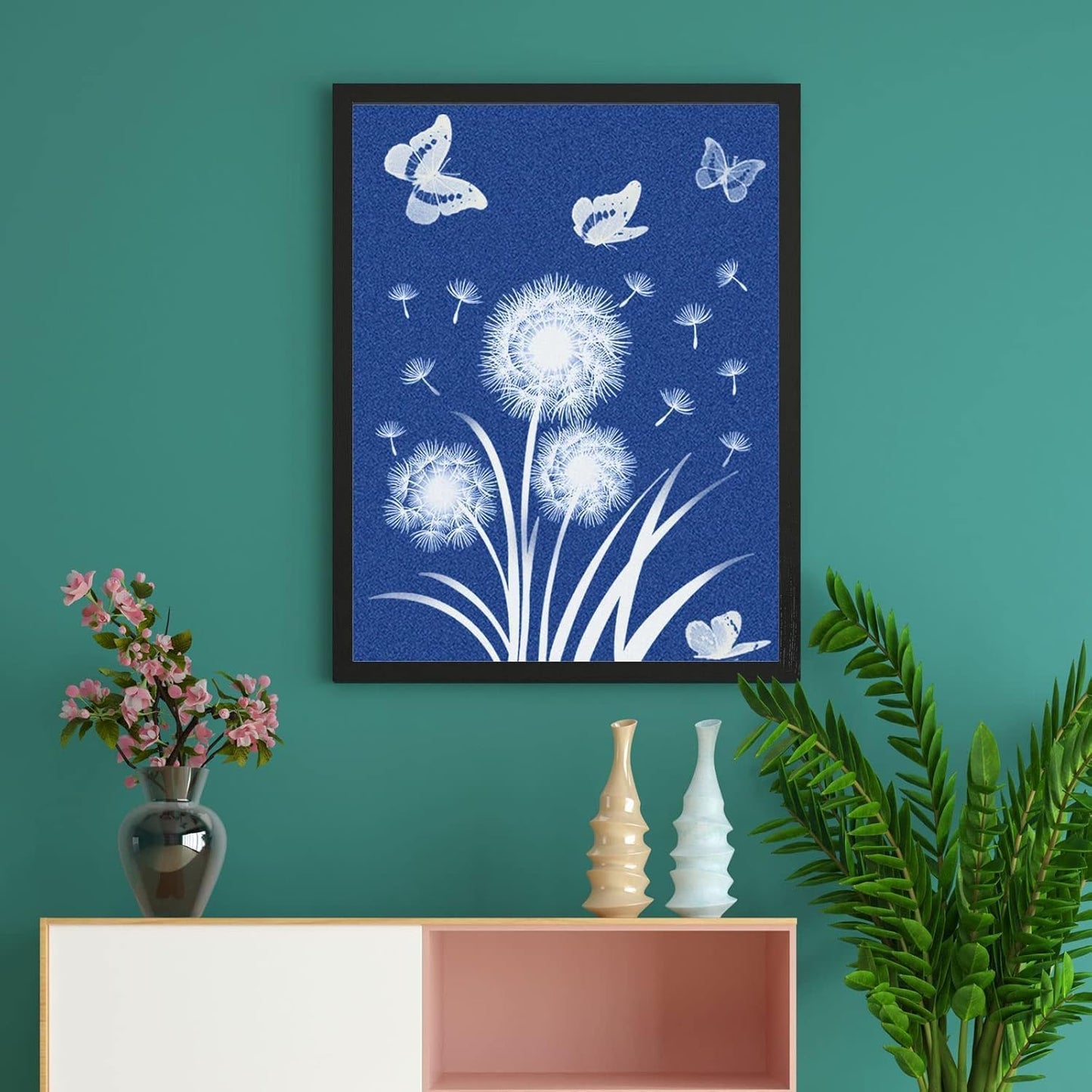 LIGHOON 60 PCS Cyanotype Sun Print Kit, A5 Sensitive Solar Art Paper Kit with 20 Pcs Leaf Sticker for DIY Arts Crafts Projects
