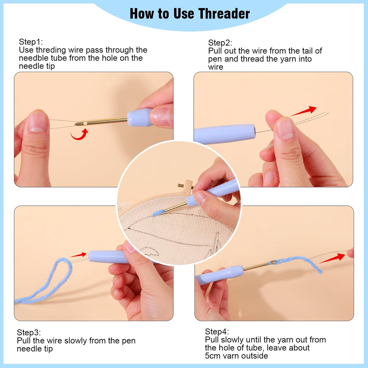 LACHLAND Punch Needle Kit Beginners, Landscape Stitching Kit for Adults&Teens DIY Embroidery Starter Craft with Yarn Needle Tool Easy Hobby Home Decor Gifts for Craft Lover (Lighthouse)