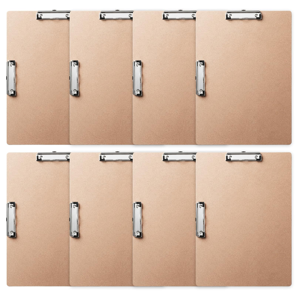 8 Pcs Clipboard Drawing Board with Low Profile Double Clip, 11x17in Extra Large Landscape Hardboard Clipboard for Drafting, Sketching, and Office Use, Brown Wooden Lap Boards
