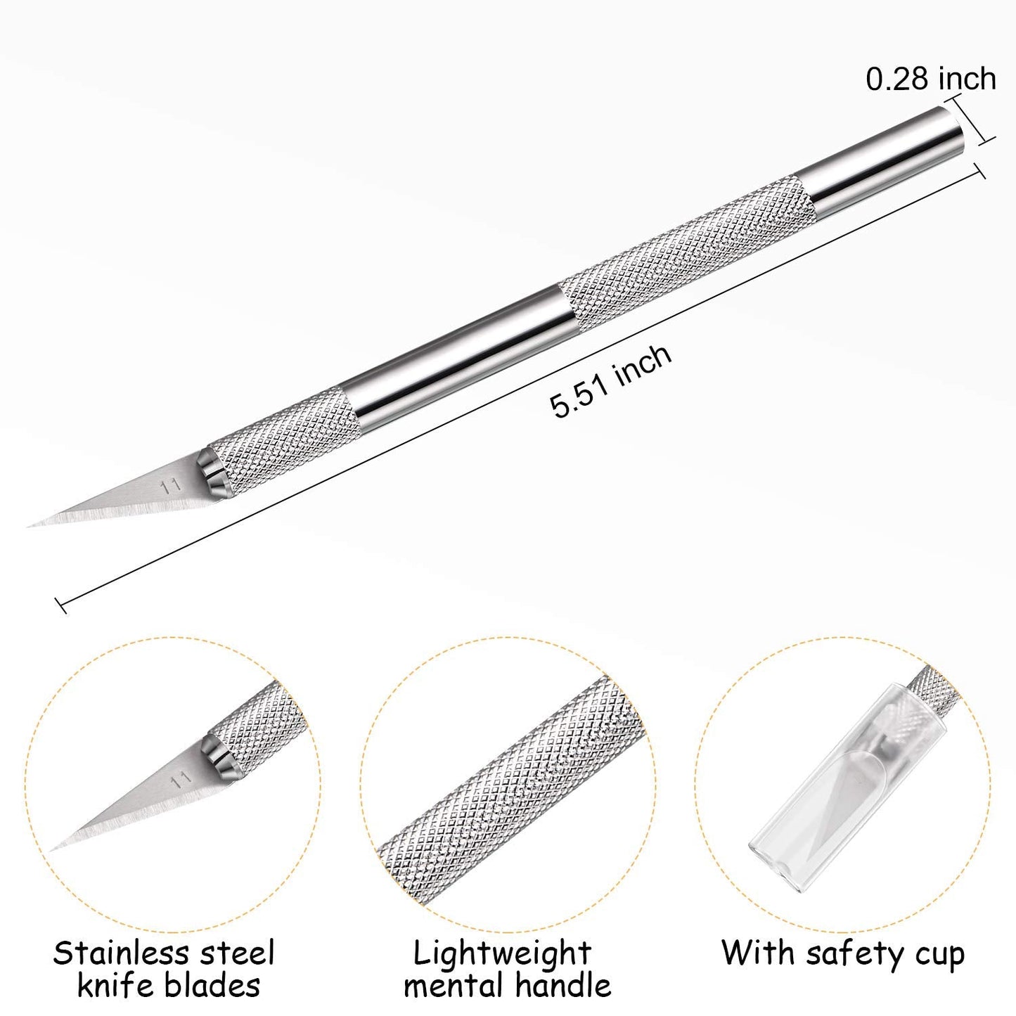 15 Pack Exacto Knife Set, Hobby Knife, Back to School Supplies Craft Knifes Kit for Art, Carving, DIY, Scrapbooking, Art, Cutting, Stencil(Silver)