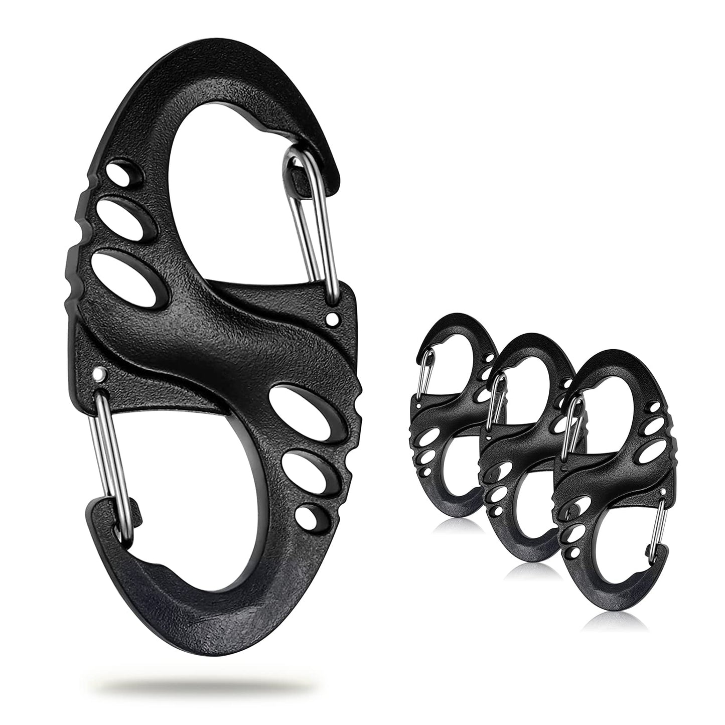 12 Pack 2" Carabiner Clip Plastic S Carabiner Clips Paracord Keychain Hooks for Key Chain Backpacks Bags Zipper Clip Accessories