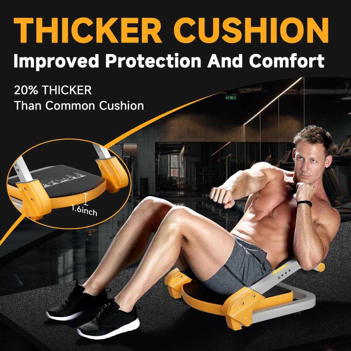 Ab Trainer/Crunch Machine, Ab Workout Equipment, 4 Adjustable Resistance, Sit Up Machine for Stomach Workout, 350 LBS Weight Capacity, Automatic Rebound,Fitness Equipment for Home
