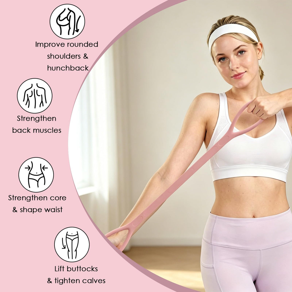 TREKONPEAK Figure 8 Resistance Bands, 3 Packs Upgraded Silicone 8-Shaped Exercise Band for Women Arms Shoulder Back Legs Stretching Pilates Yoga (Extended Version: 15Lb & 25Lb & 35Lb)