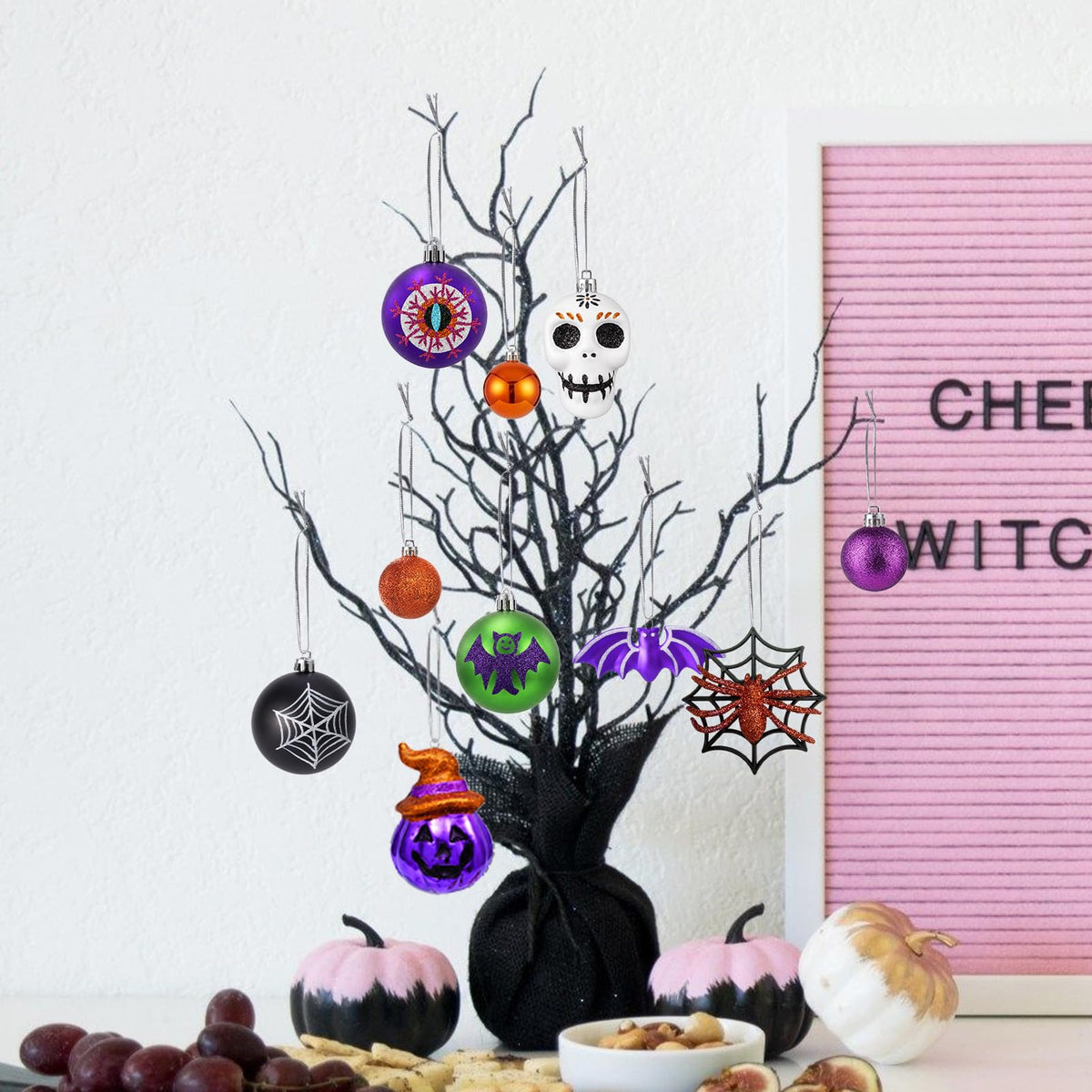 Halloween Ornament Set, 30pcs Shatterproof Tree Decorations Indoor