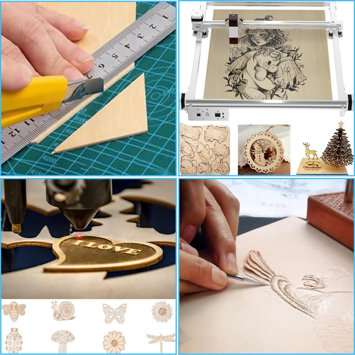 12 Pack Basswood Sheets for Crafts- Thin Plywood Sheets - Balsa Wood Sheets -Unfinished Wood Boards for Painting,Laser Cutting,Engraving,Burning and CNC Cutting