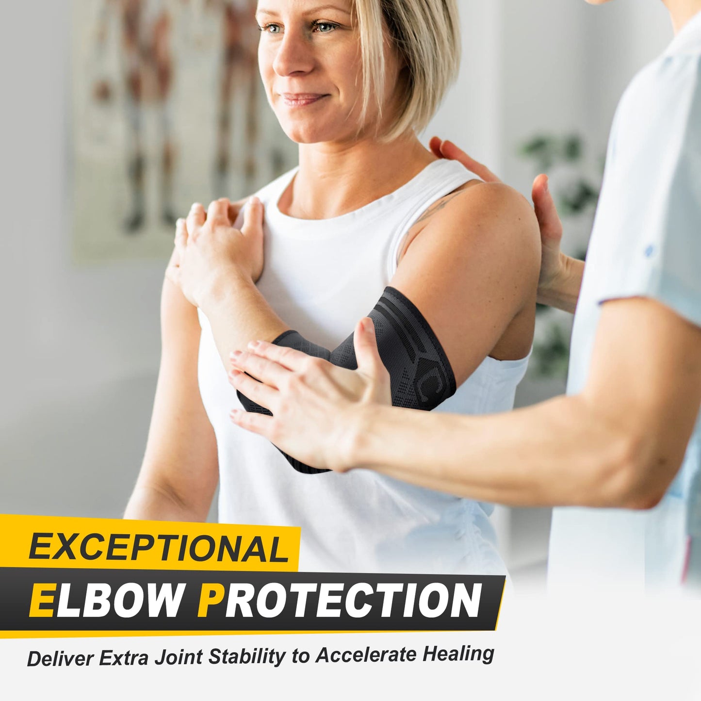 CAMBIVO 2 Pack Elbow Brace for Tennis Elbow & Tendonitis, Compression Sleeve for Golfer's Elbow & Epicondylitis Pain Relief, Breathable 3D Knit Support for Arthritis, Weightlifting, Sports & Daily Wear — Men & Women