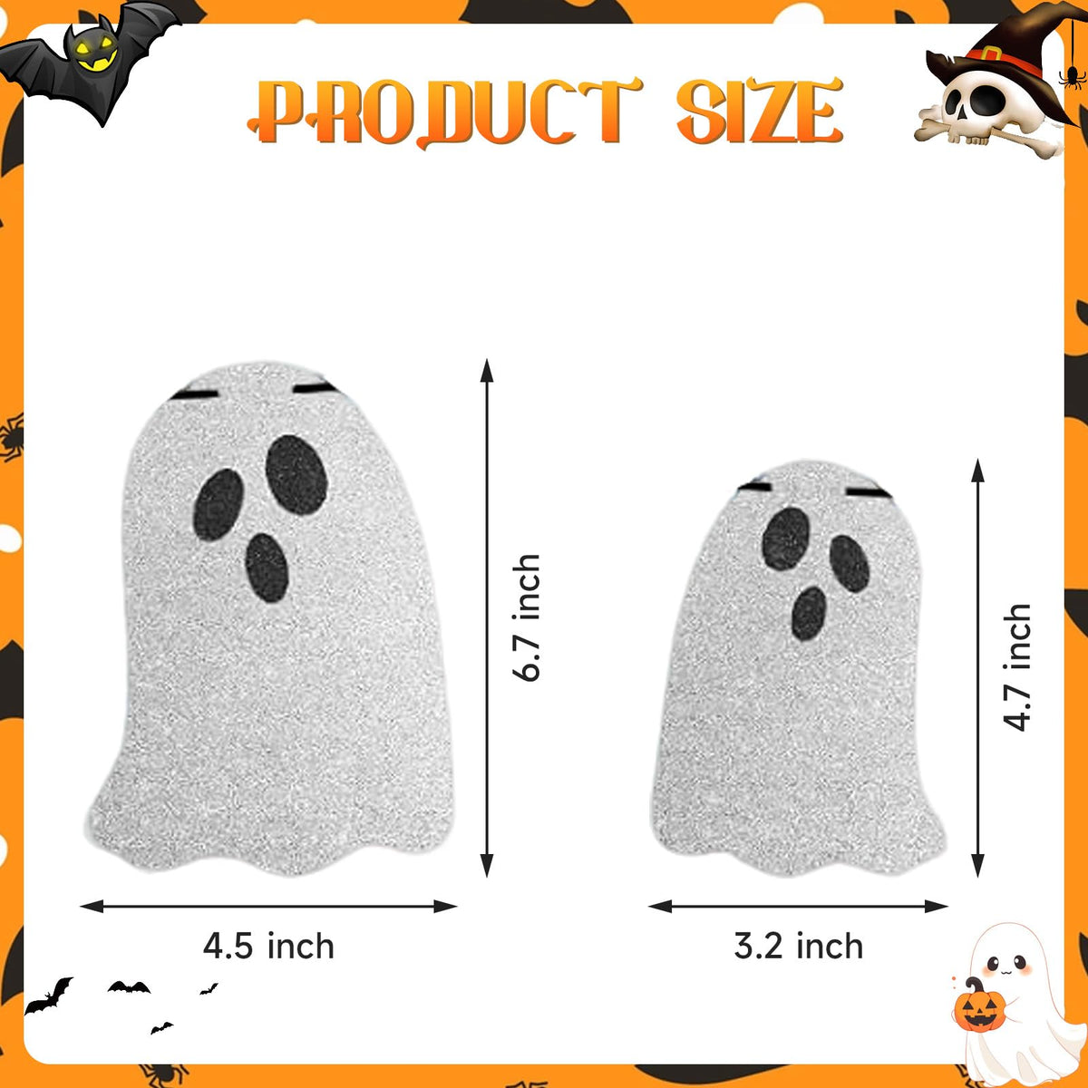 Vavious Halloween Party Banner Cute 4 Pcs Halloween Ghost Banners Indoor for Fireplace Spook Garland Hanging Bunting Sign for Wall Windows Indoor Easter Party Decor White