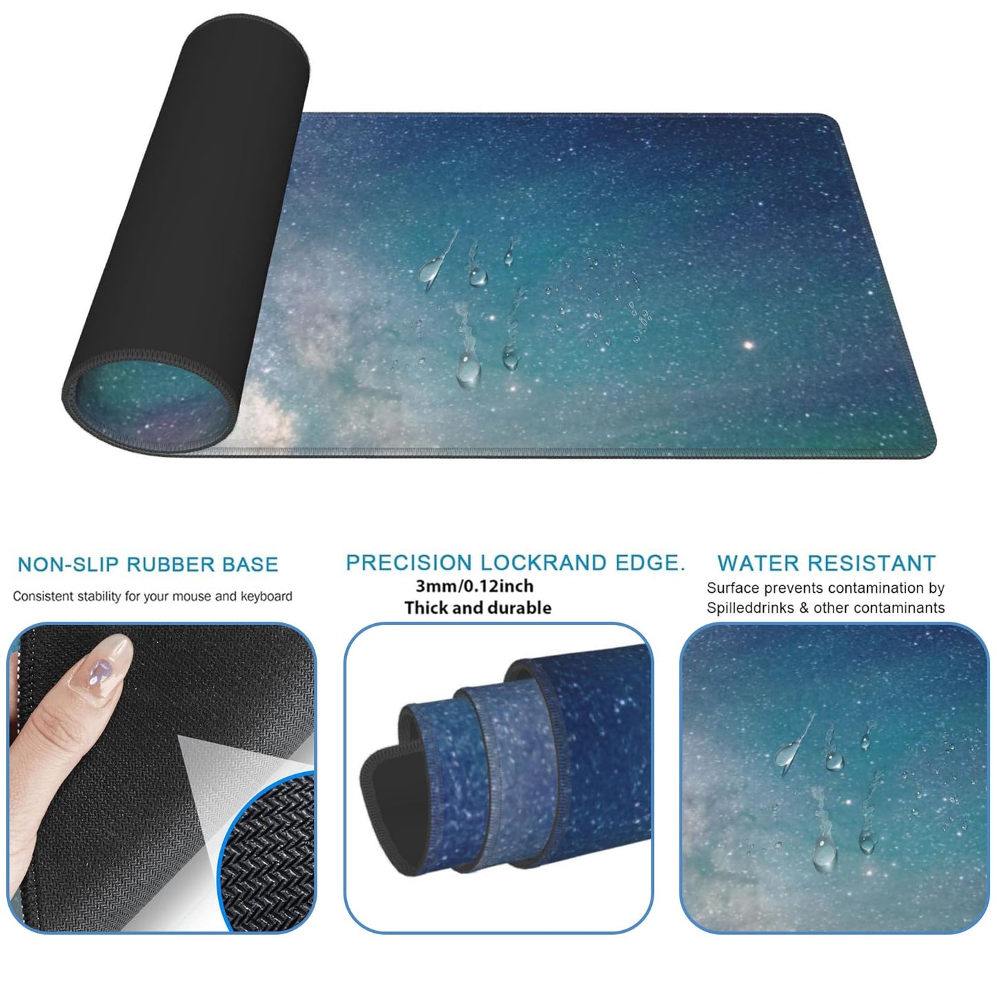 ainori Dancing Skeletons Gaming Mouse Pad – 12x31.5innon-Slip Rubber Desk Mat with Halloween Moonlight Design – Large Extended Mousepad for Office, Home, and Gaming – Deskmat Gifts for Goth Art Decor