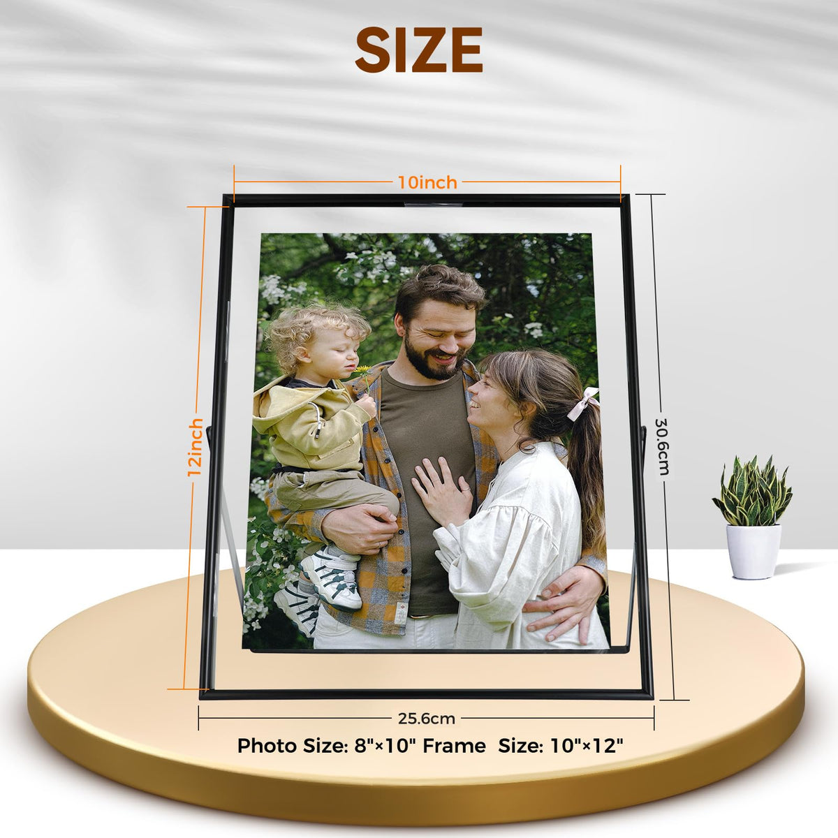 AhaGo Black Floating Frame, 10"x12", Portrait, For Picture 9x11, 8.5x11, 8x10, Tabletop Shelf Photo Frames, Classy For Father's Day, Wedding, or Birthday