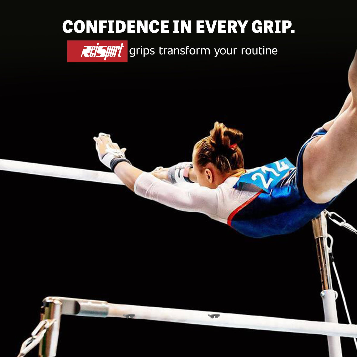 Reisport Women's Uneven Bar Double Buckle Gymnastics Grips - Durable Leather Hand Grips for Gymnastics Bars Women & Girls - Gymnastics Equipment & Accessories Advanced Gymnasts, Made In USA - Small