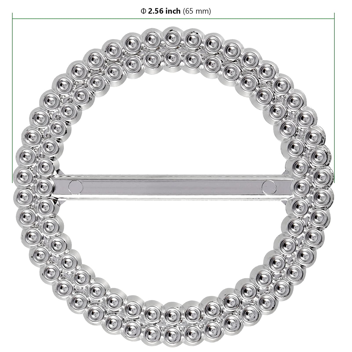 HAKZEON 200 PCS 2.5 Inch Silver Chair Sashes, Round Chair Sash Buckles, Acrylic Rhinestone Ribbon Buckle, Chair Sash Ribbon Slider for Wedding, Party, Banquets, Home, Craft