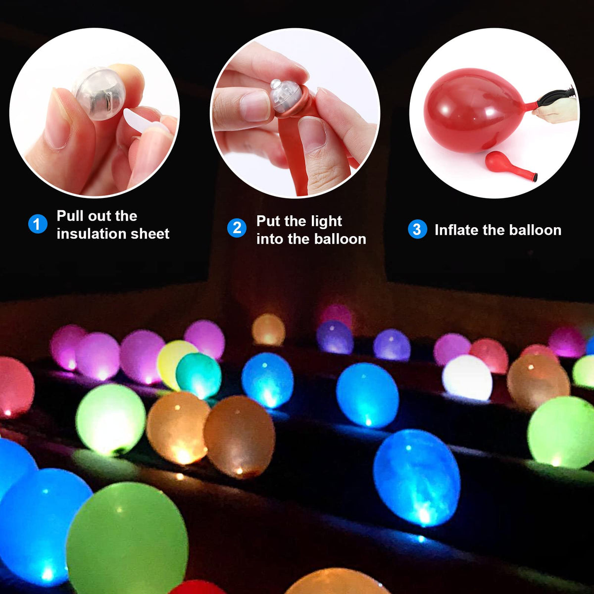 ZGWJ 100PCs Green Balloon Lights Mini, Battery Powered, Long Standby Time Waterproof Tiny Led Round Light for Paper Lantern Balloon Party Easter Eggs Wedding Christmas Halloween Decorations