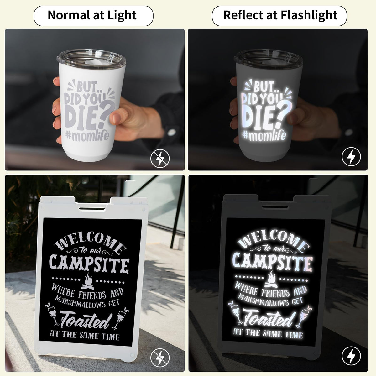 VINYL FROG Reflective Silver Adhesive Vinyl 12 inches x 6 FT Roll, Flashlight Sensitive Craft Vinyl for Decals, Cars, Bikes, Motorcycles, Helmets, Mailbox, Reflective Tape Roll