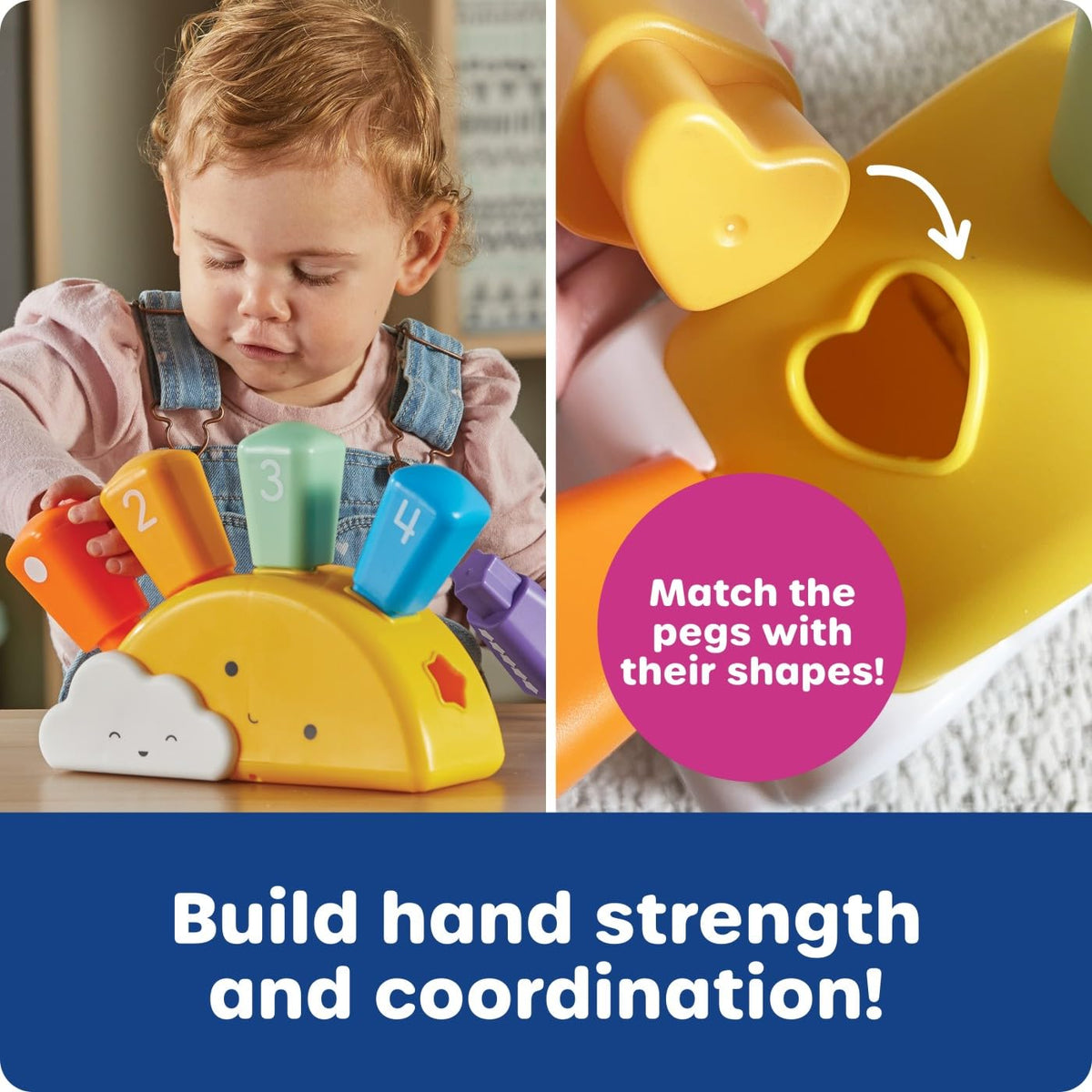 Learning Resources Sunshine Shape Sorter, Fine Motor Skills, Numbers Matching Skills Activities, Montessori Toddler Toys, Sensory Bin for Kids, Preschool Activities, Girls and Boys Gifts