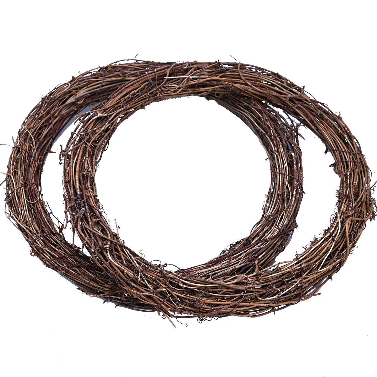 Byher Grapevine Wreath, 2 PCS 12 Inch Natural Vine Wreath for Crafts (Wreath Frame)