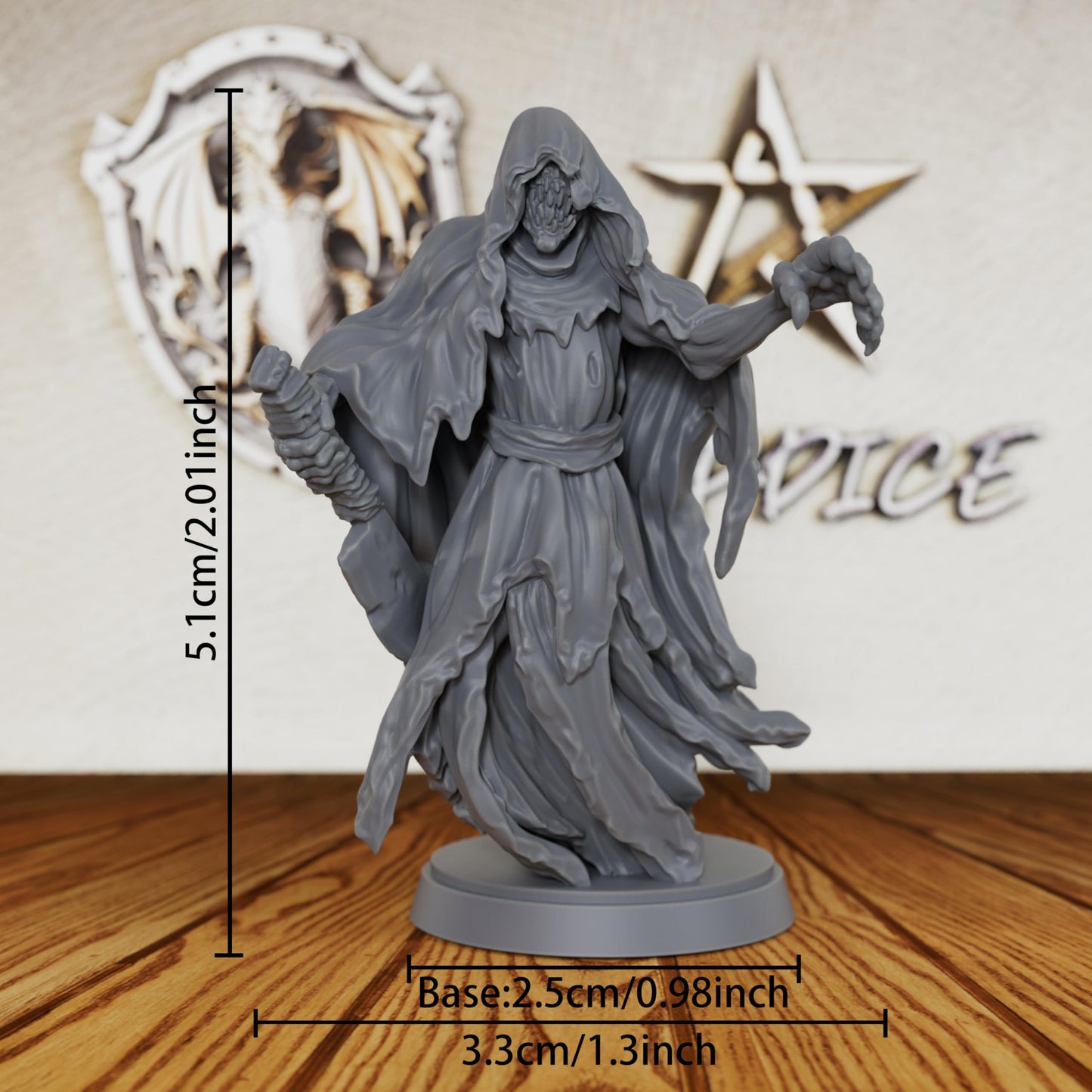 Tabletop Unpainted Miniatures for TTRPG - 28mm Scale Spectral Wraith Minis Figurine for Dungeon Masters, Undead Fantasy RPG Accessory Figure - Ghost Knight (AS446)