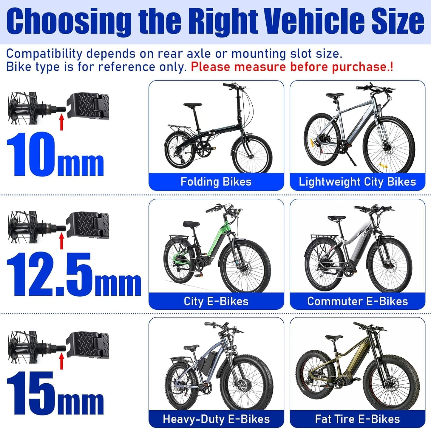 TOBWOLF 2PCS 10MM U Slot Bike Rear Pedals, Aluminium Alloy Bicycle Foot Pegs, Non-Slip Foot Pegs for Passenger, Folding Rear Bike Footrest Pedals for E-Bike, Mountain Bike, Folding Bicycle