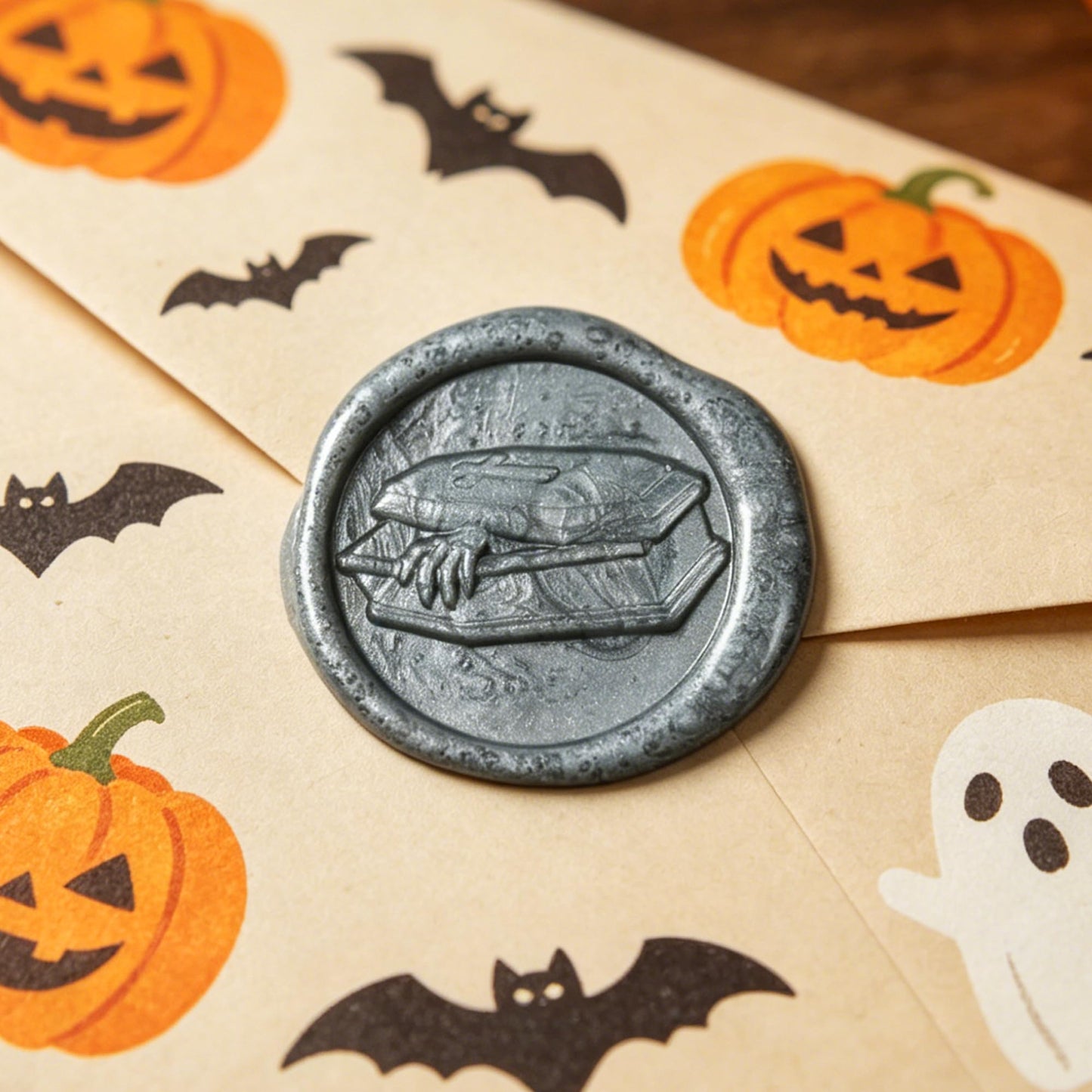 Mceal Wax Seal Stamp Head, 3D Embossed Relief for DIY Crafts, Wedding Invitations, Gift Wrapping, Halloween Collection (Thumbs Up)