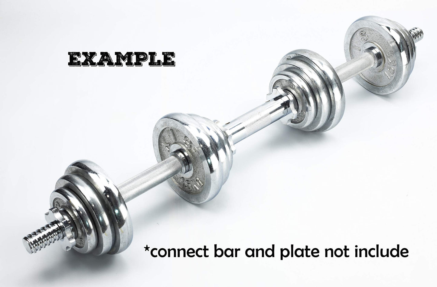 Rowland Harbor Threaded Dumbbell 12.6/14.2/14.8/15.7inch(30/35/38/40cm) curved Handles/Adjustable Dumbbell Bar Handles - Fit 1 inch Standard Weight Plate - Weightlifting Accessories - Sold in Pair