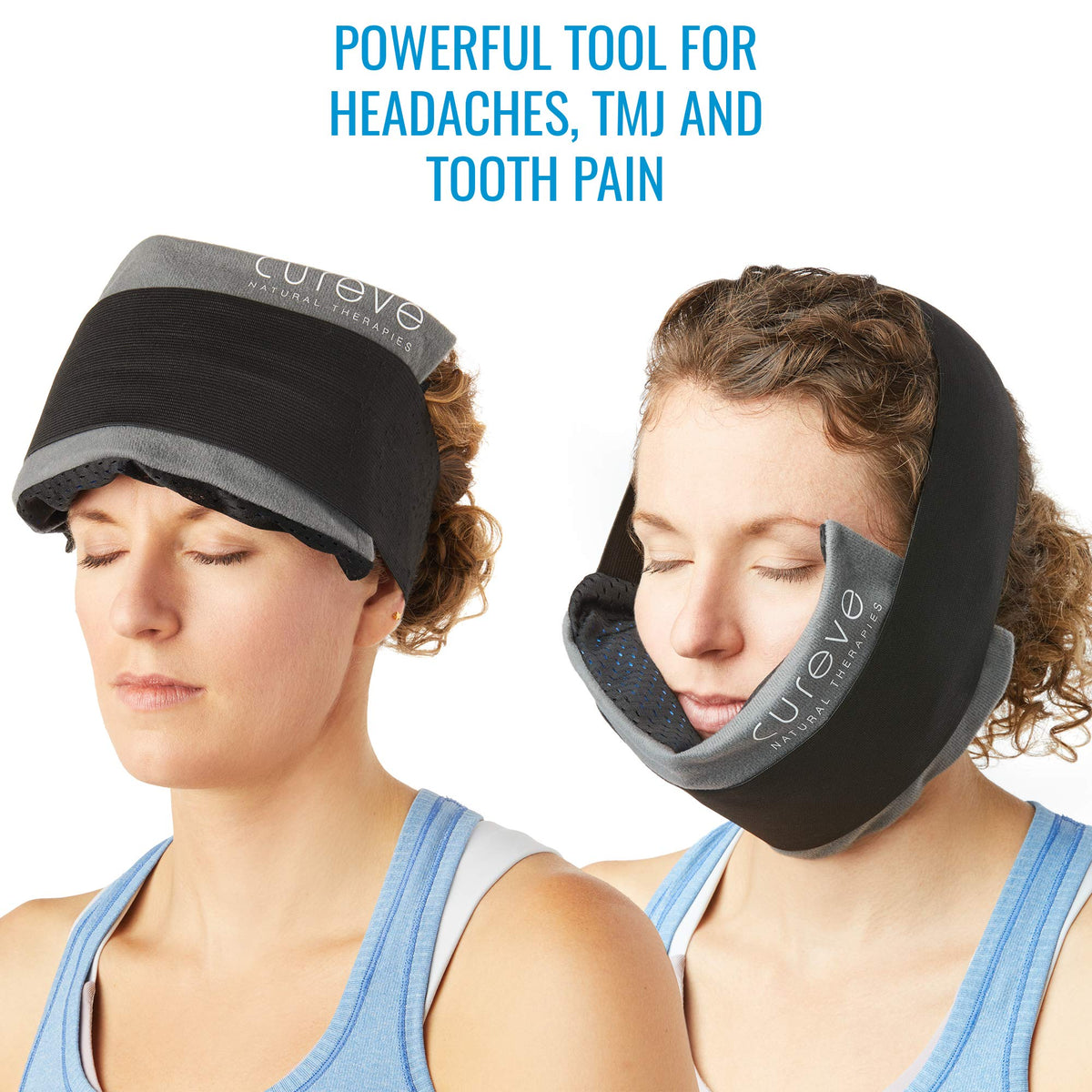Hot and Cold Therapy Gel Ice Pack Compress Two Pack Set with Wrap by Cureve - Reusable with Wrap to Treat Injuries, Aches and Pains on Knee, Neck, Back, Shoulder, Foot, Headaches and TMJ