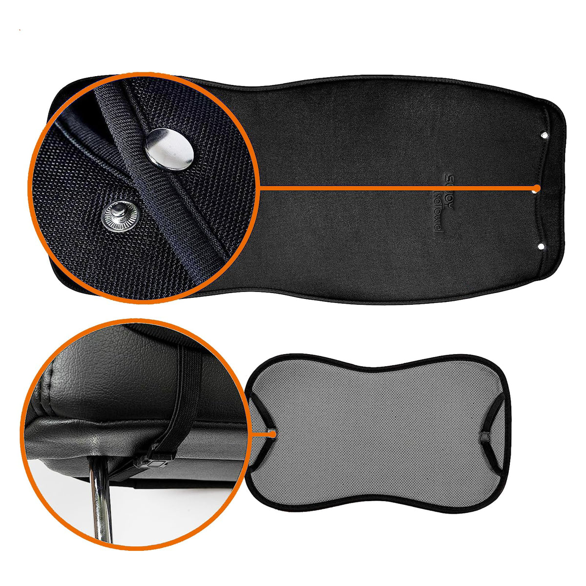 Sojoy IsoTowel Car Seat Cover for Front Seat,Microfiber Breathable Cloth Seat Protector,with Quick-Dry Non-Slip Back for All Workouts,All-Weather (Carbon Black, 1 Pcs)