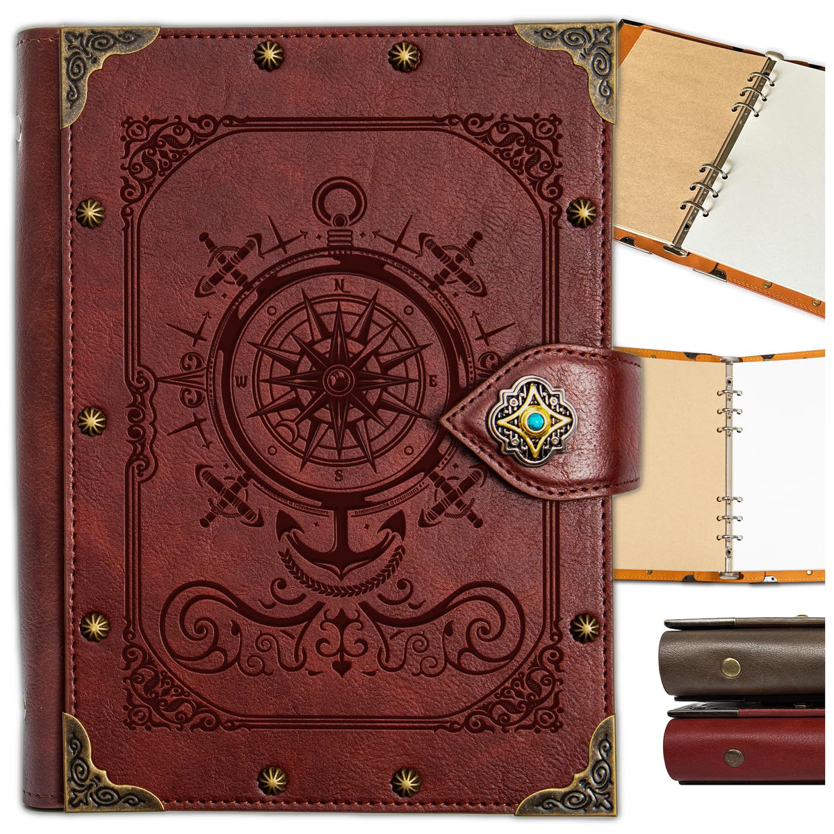 DUROTAN Compass Journal Notebook Gift Set Unique A5 Binder 400 Page
