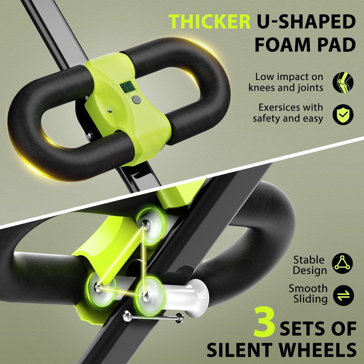Ab Workout Equipment, Ab Machine for Home Gym Fitness, Ab Trainer Exercise Equipment for Abdominal Exercise and Strength Training (Black)