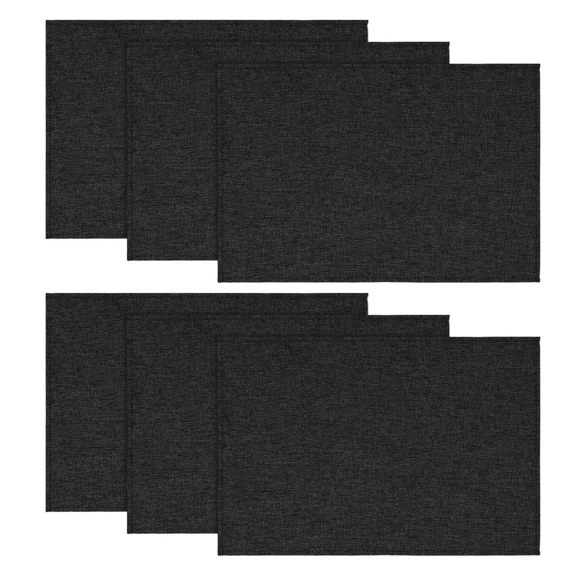 Artoid Mode Black Placemats Set of 6, 12x18 Inch Halloween Washable Holiday Table Mats for Party Kitchen Dining Decoration