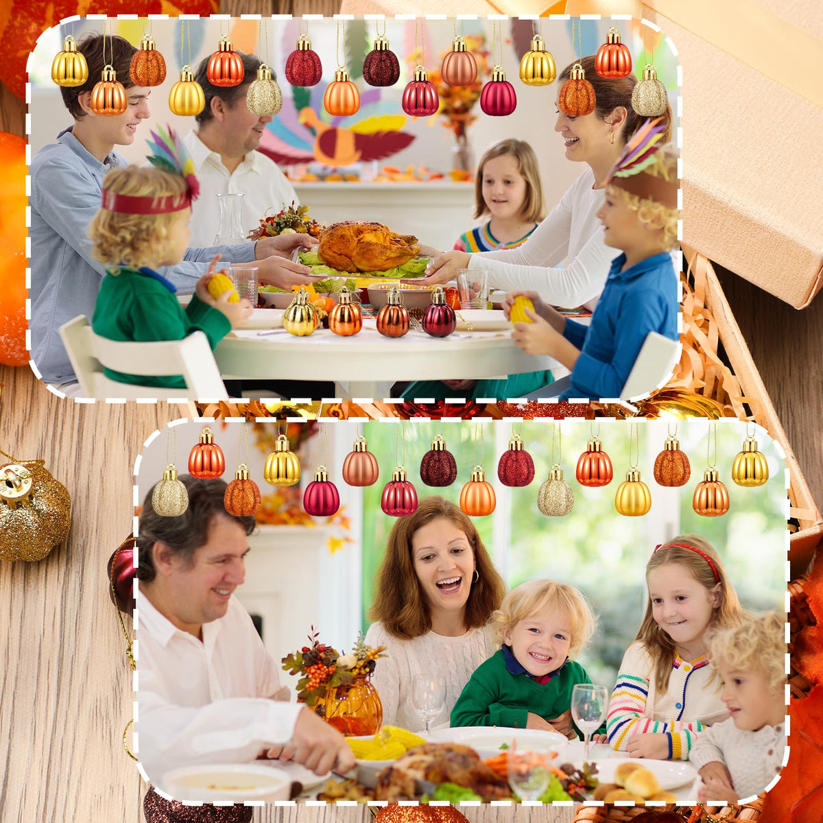 Colingmill 36 Pcs Fall Tree Ornaments Pumpkin Hanging Ornaments Thanksgiving Fall Decorations Mini Pumpkin Ball Decorations Farmhouse for Small Tree Autumn Home Halloween Party(Fresh,Yellow)
