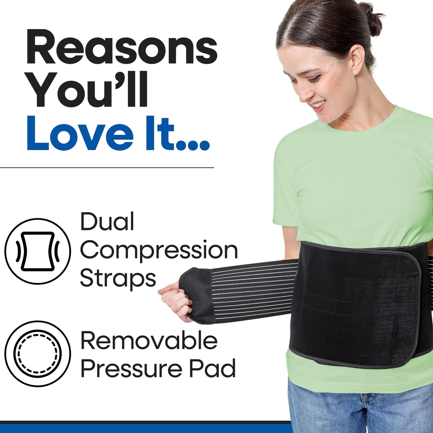 Plus Size Hernia Belt for Men & Women | Post Surgery Abdominal Binder Postpartum Belly Band Belly Wrap | Hysterectomy, Umbilical Inguinal Hernia | Belly Binder & Tummy Tuck | Fajas Para Hombres (XXXL)