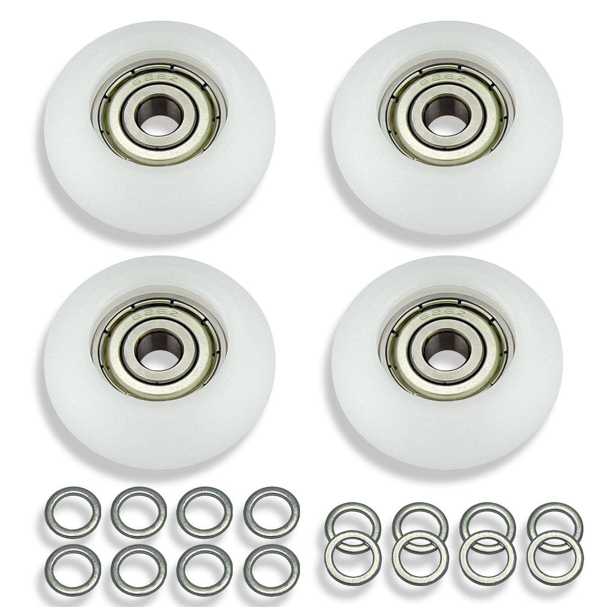 DAFORE Upgraded Machined Wheels/Rollers Compatible with Total Gym,Replacement Parts for 2000 3000 Some 3000XL and a Few Early XL,The Bearing Bore Diameter is 6mm,4Pcs