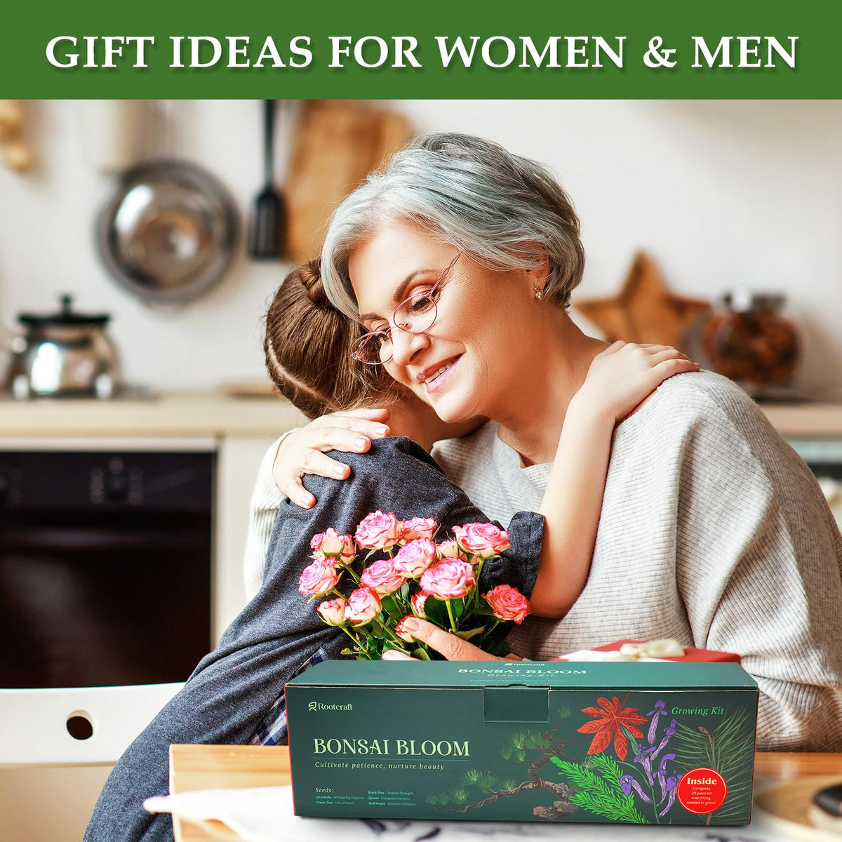 5 DIY Bonsai Tree Kit for Beginners, Complete Indoor Gardening Starter Kit with Seeds, Soils, Pots & Tools, Unique Birthday Gifts Ideas for Women, Men