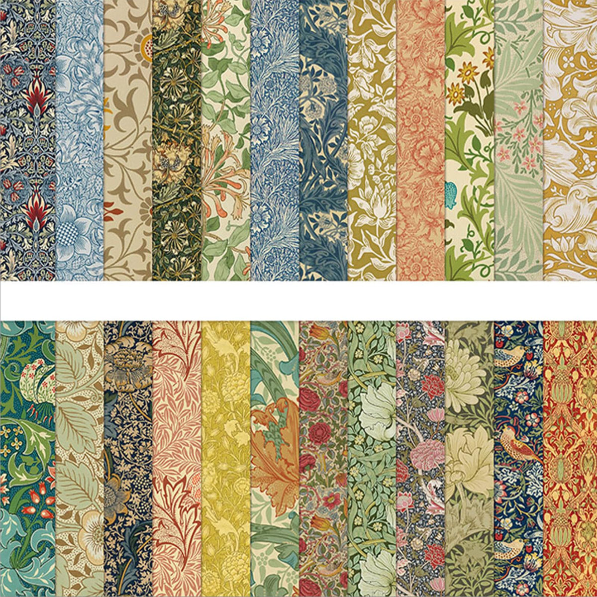 MIATTCLD Scrapbook Paper 12x12 In Double Sided Decorative Paper for Scrapbooking, 24 Sheets/24 Designs Spring Floral Patterned Craft Paper for Junk Journals DIY Cards Album Decoration (Green)