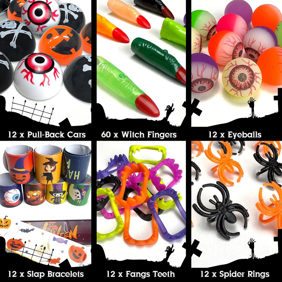 LINAYE 220PCS Halloween Party Favors for Classroom Kids, Non-Candy Halloween Classroom Gifts, Gloves Stuffed Toys Bulk Treat Goodie Bag Fillers Stuffers for Kids