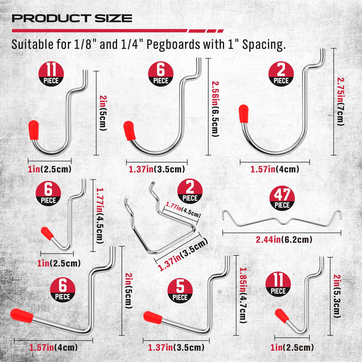 Ultimate 121-Piece Pegboard Hooks Set, Pegboard Accessories with Metal Hooks, Durable Peg Board Organizer Accessories, Pegboard Bins, Peg Board Tool Utility Hooks