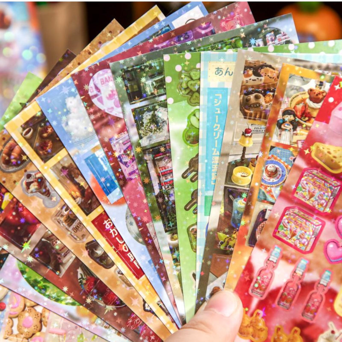 Doukado 2 Pack Japanese Retro Showa Sticker Book Set, 60 Sheets 900+ Pcs Dessert & Afternoon Tea Holographic Star Film Stickers for Scrapbooking, Journaling, Planner Supplies & Gift