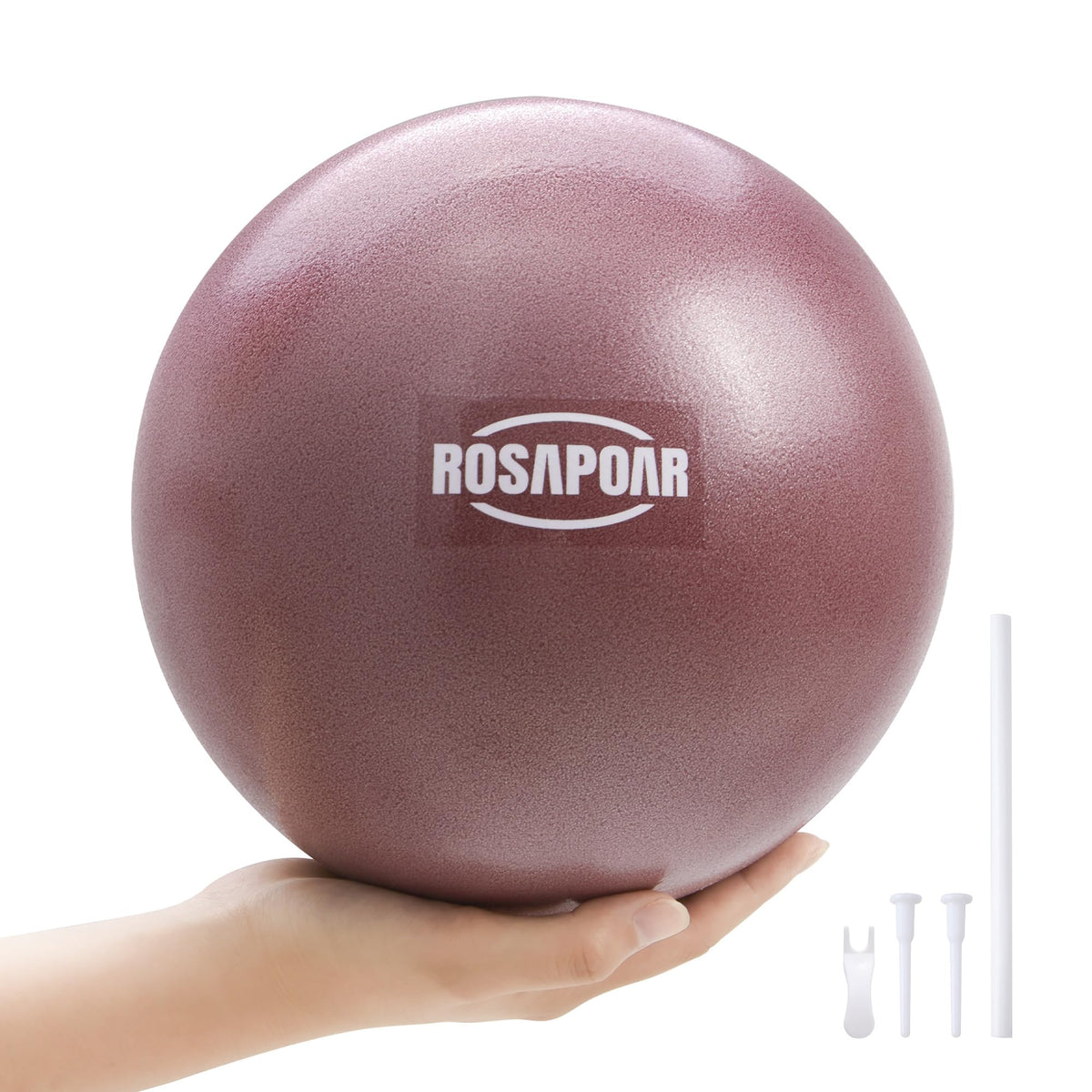 ROSAPOAR Small Exercise Ball - 9 Inch Mini Pilates Ball, Anti-Burst Yoga Ball for Stretching & Core Strength Workout, Physical Therapy & Yoga at Home Gym & Office - Dark Purple