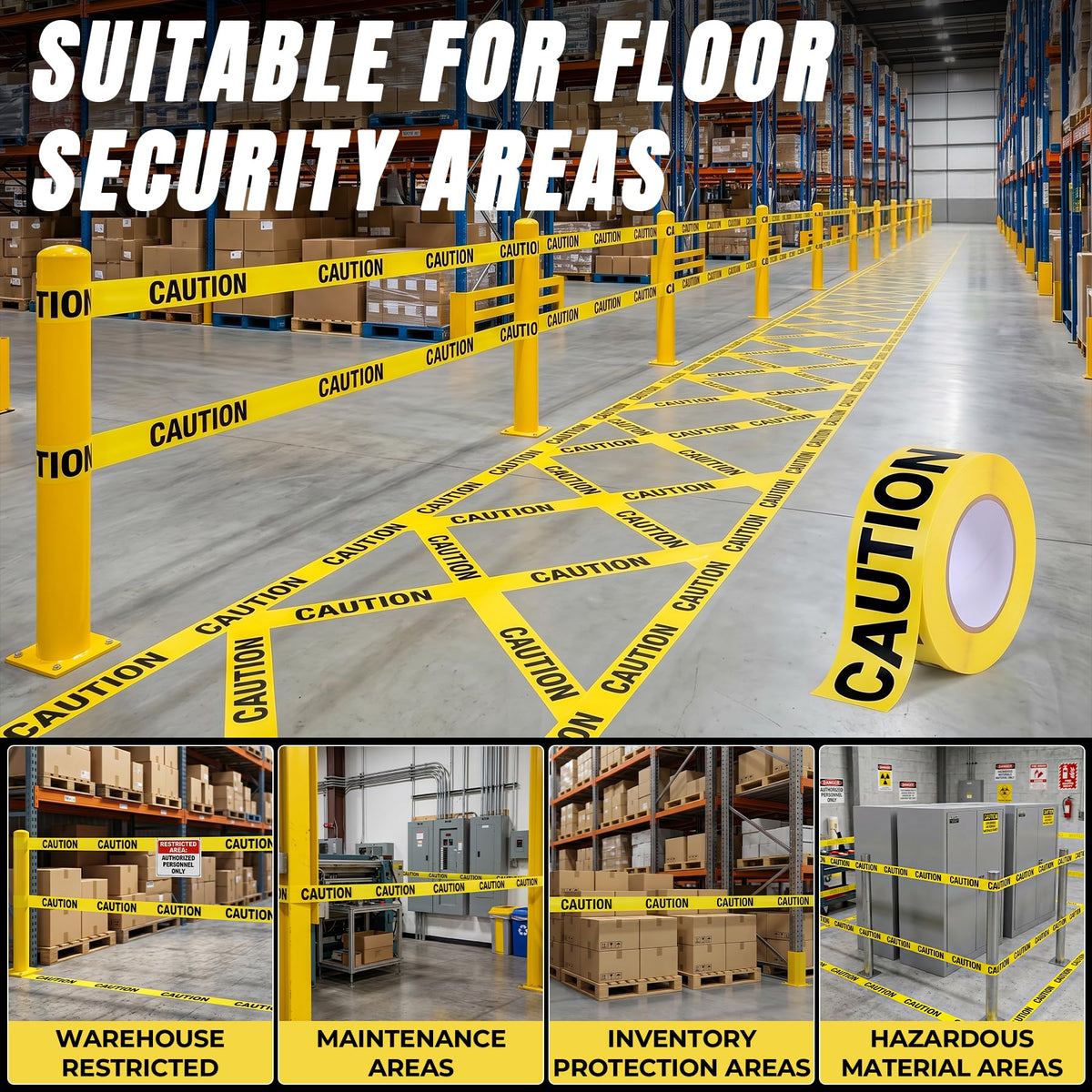 GroTheory Caution Tape 2 Pack, 3" x1000ft Safty Tape Yellow Caution Tape Roll, Halloween Decorations Construction Tape for Danger/Hazard Areas/Crime Scene Halloween Party Decorations
