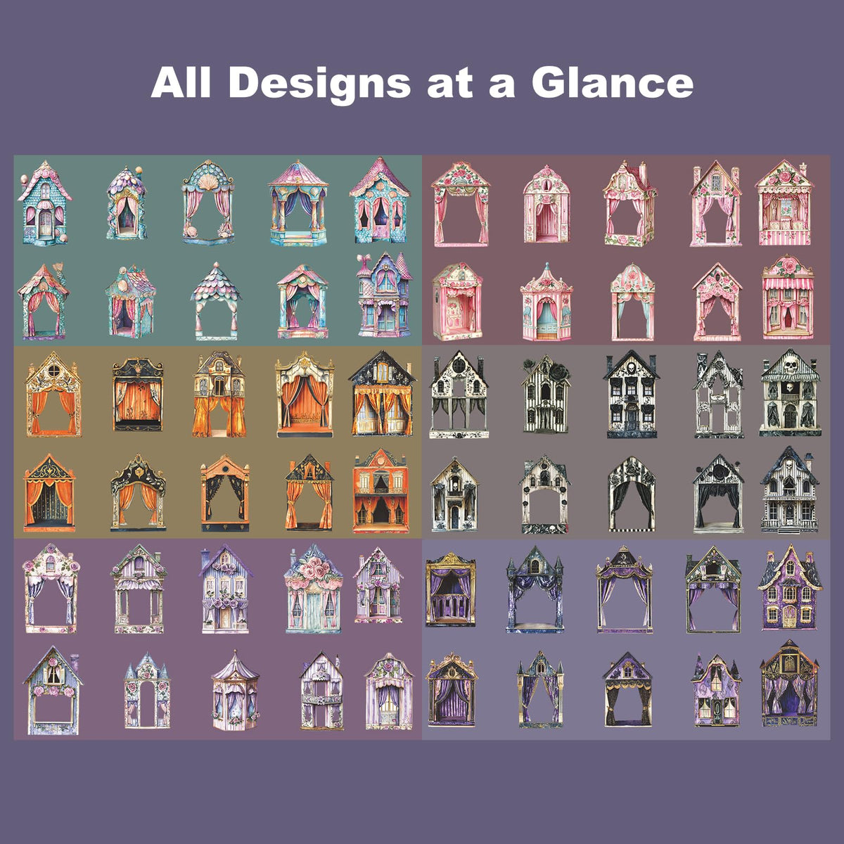 Moriquill 60PCS Doll House Stickers – Retro Cardstock Ephemera Set with Large Hollow Designs for Scrapbooking Journaling Decorative Crafts and DIY Projects