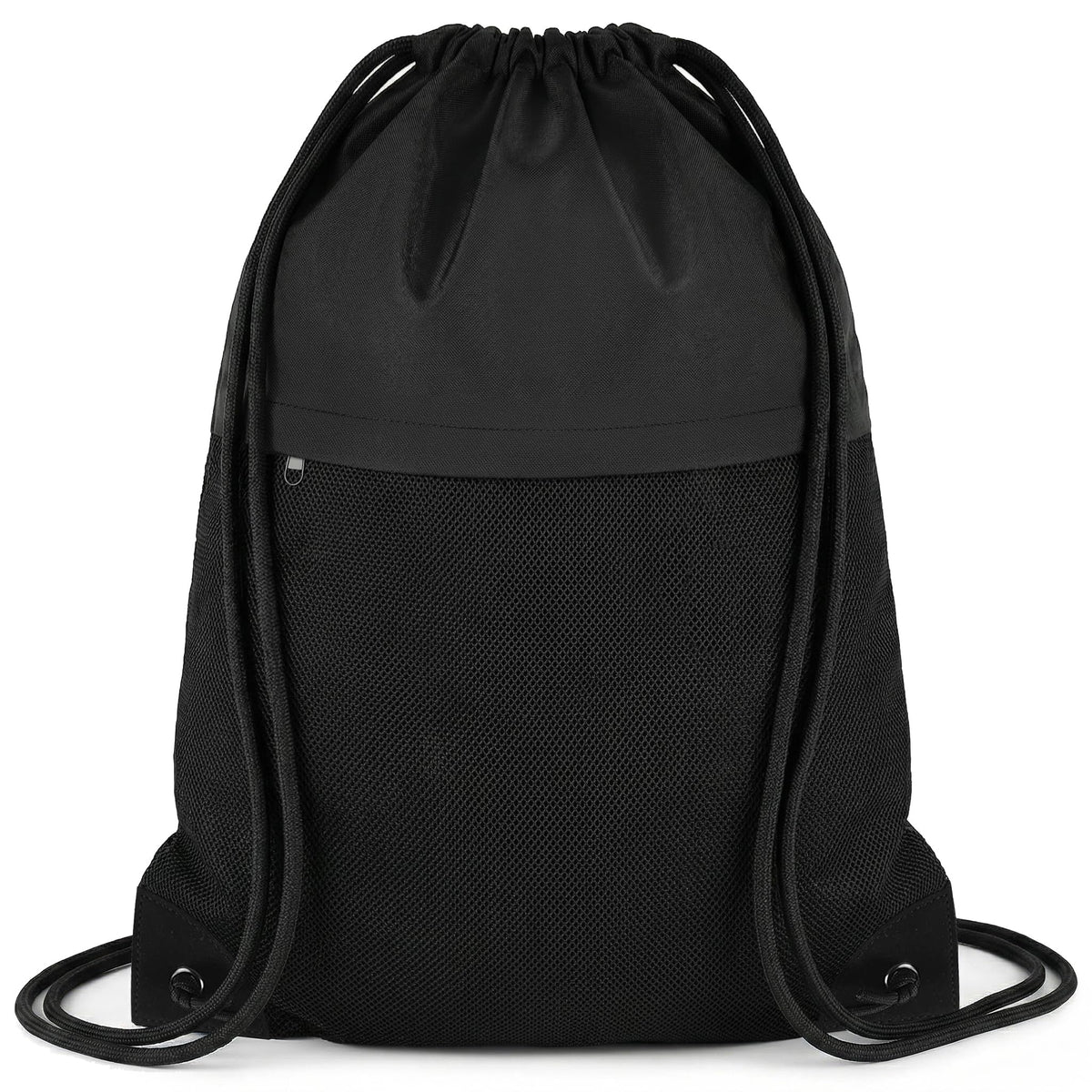 TILYMOL Drawstring Backpack Gym Bag - String Gym Bag for Men & Women, Lightweight Cinch Sports Sackpack for Beach, Travel, Yoga, Swimming, Black