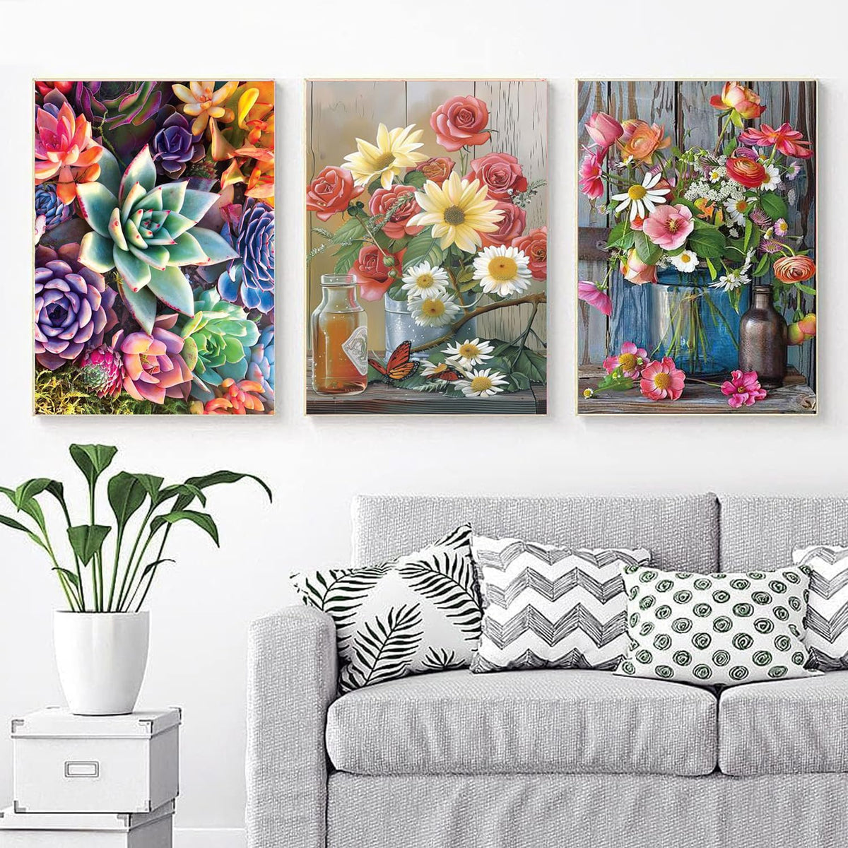 EWJRNSF 6 Pack Diamond Painting Kit Full Drill 5D Diamond Painting by Number Kits for Adults Kids Home Wall Decor 16x20 inch, HDDR Q3171 Q4513-Q4517