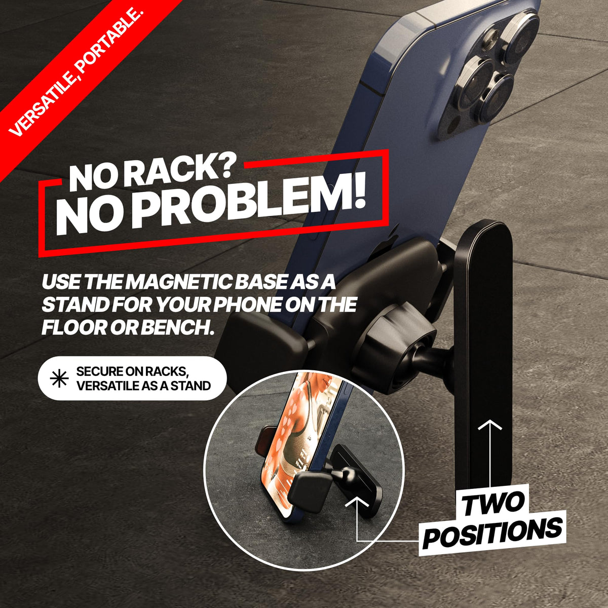 BLAUBECK Magnetic Phone Holder for Gym – Essential Gym Rats Stuff – Magnetic Tripod for iPhone and Magnet Phone Mount– Home Workout Accessories and Gear