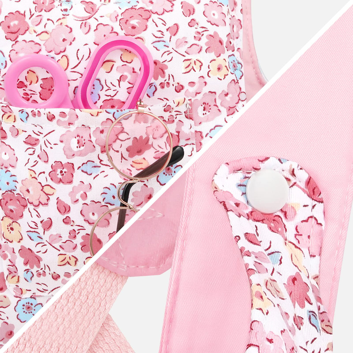 GAGAKU Baby Doll Carrier Stuffed Animal Carrier for Girls Doll Accessory Adjustable Straps for 12 to 20 inch Reborn Baby Dolls - Pink Flowers