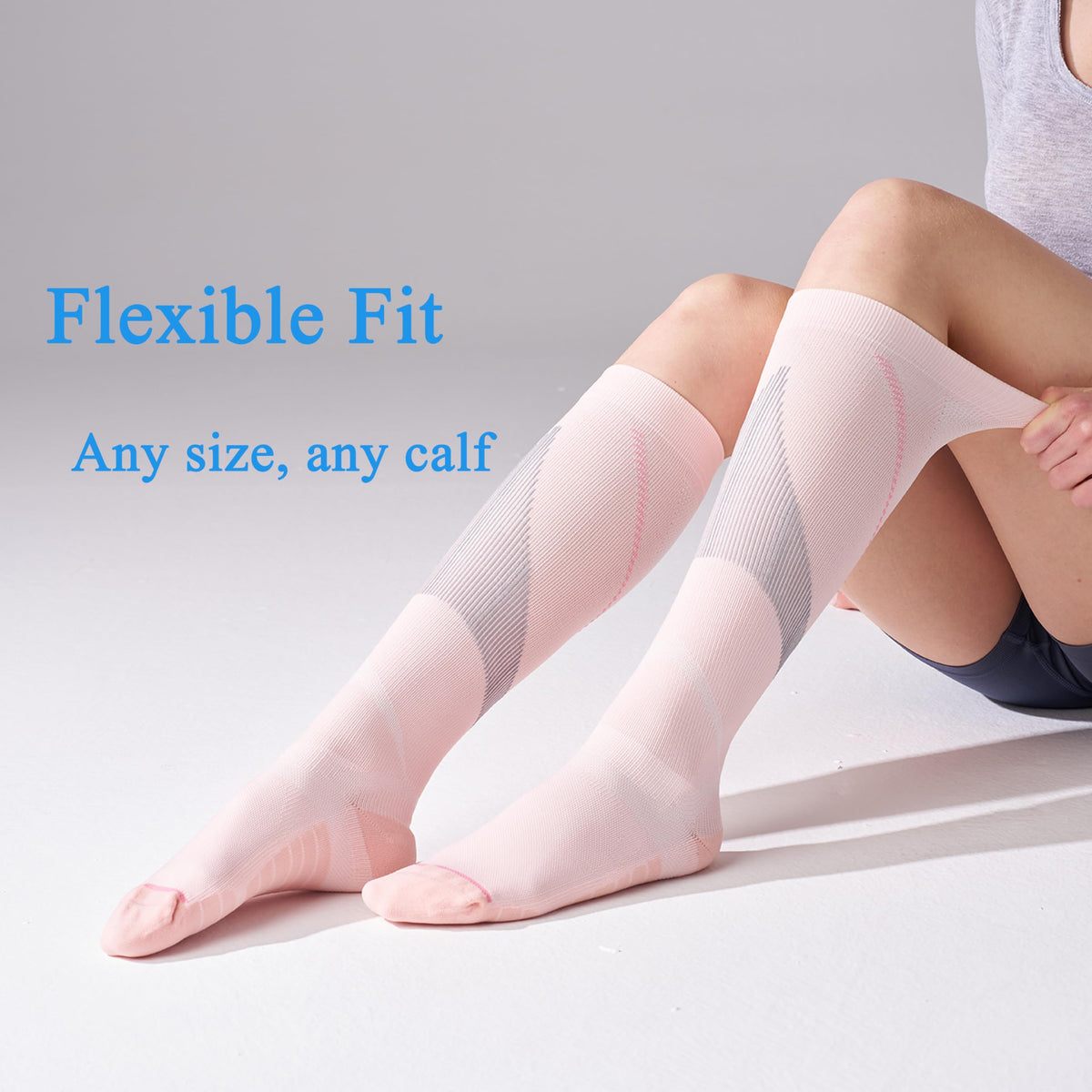 Mosithings 4 Pairs Compression Socks For Women 15-20mmHg Graduated Compression Circulation Support Socks For Flying, Color Mix2,S/M