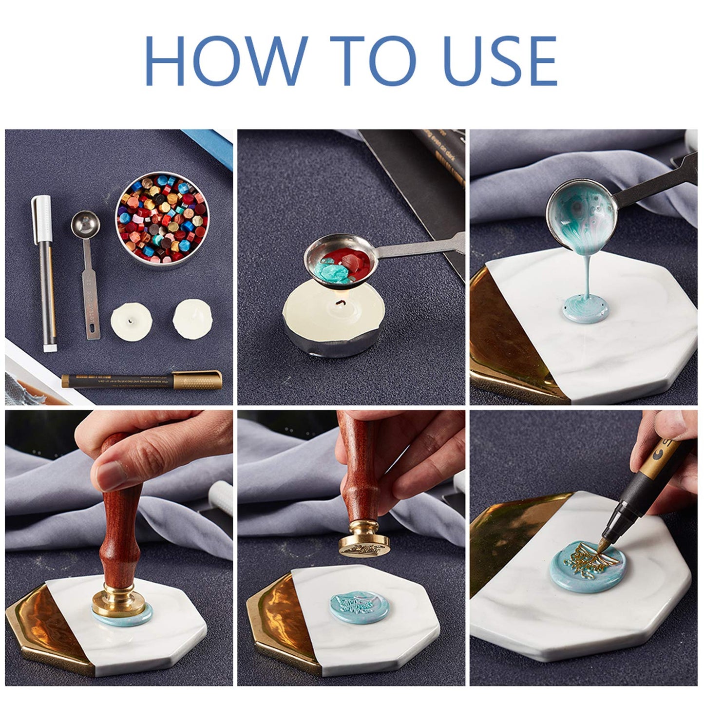 CRASPIRE Cherry Flower Wax Seal Stamp Set + 200pcs Pink Sealing Wax Beads + Melting Spoon + 3pcs Candles for Wedding Invitations Envelops Cards Gift Letter Wrapping Wine Packages