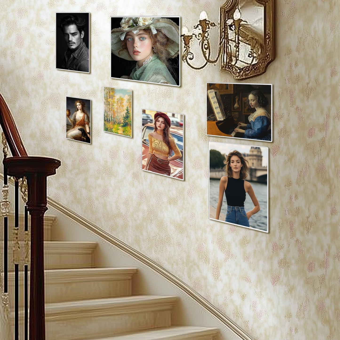11x17 Acrylic Picture Frame, Clear Frameless Photo Frame for Wall Mount, No Drilling Picture Frames with Tape, Pack of 5 Floating Hanging Picture Frames for Home, School, Office