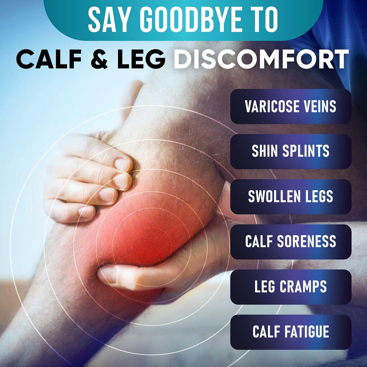 Calf Compression Sleeves for Men and Women - (1 Pair) Footless Compression Socks Support for Varicose Vein, Nursing, Pregnancy, Running - Leg Sleeve Brace for Shin Splints, Pain Relief and Swelling