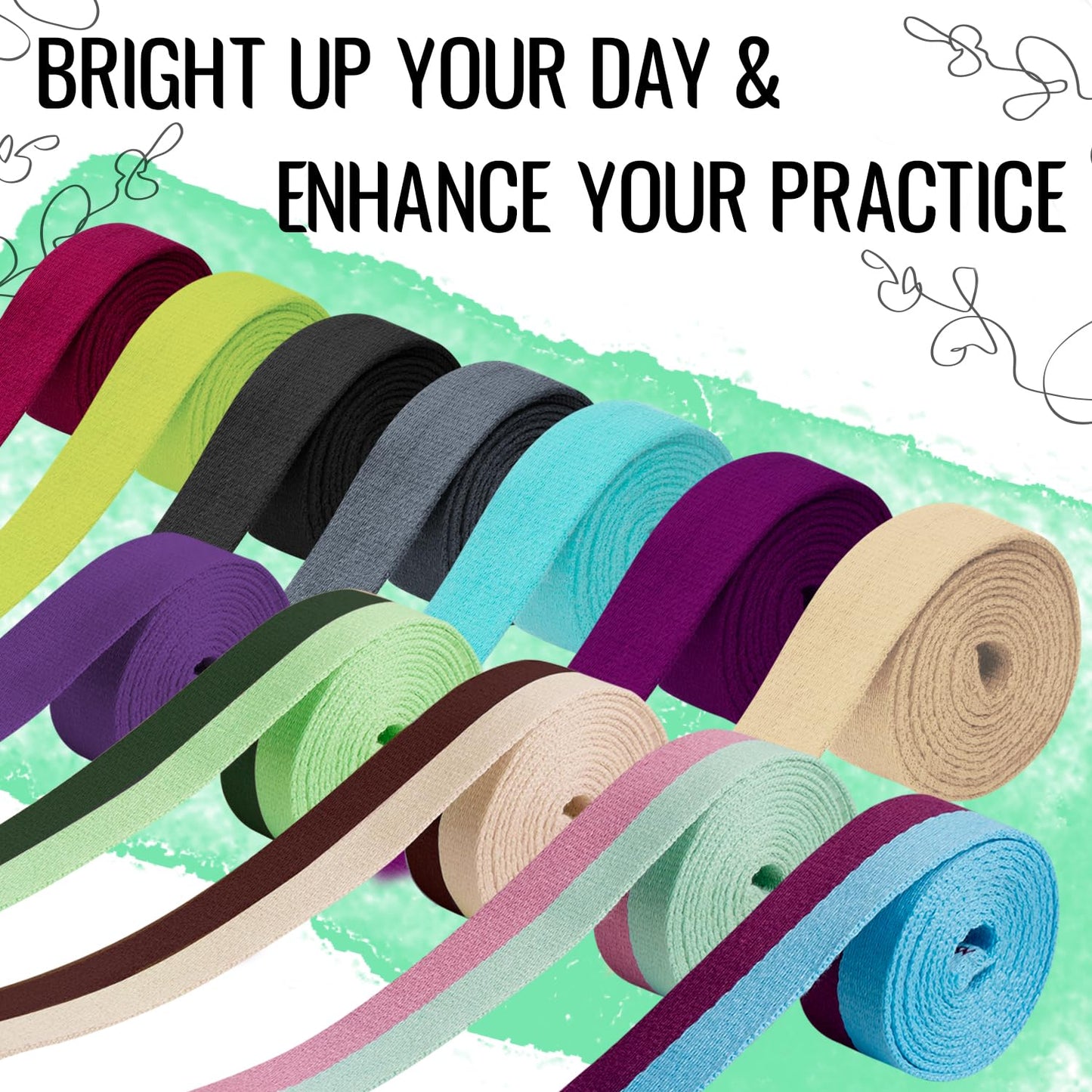 TECEUM Yoga Mat Strap – Black & 30+ Colors – Adjustable Mat Holder Sling Career for All Mats [Mat Not Included]